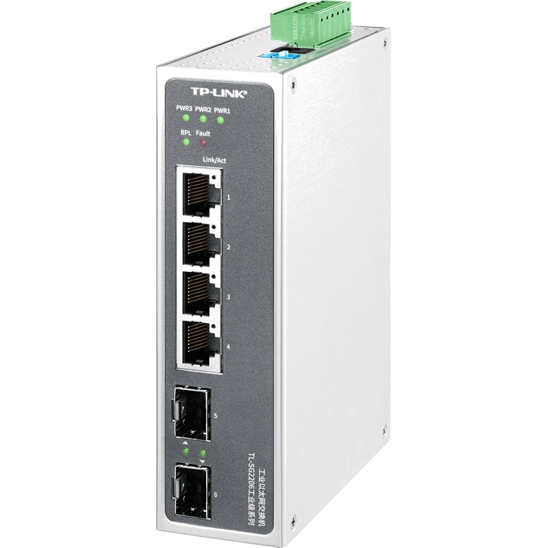 TP-LINK TL-SG2206 6-портовый промышленный Ethernet-коммутатор для промышленных шкафов управления с монтажом на DIN-рейку